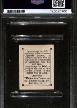 Godfrey Phillips Footballers Pinnace #62 W Meredith PSA 6 back