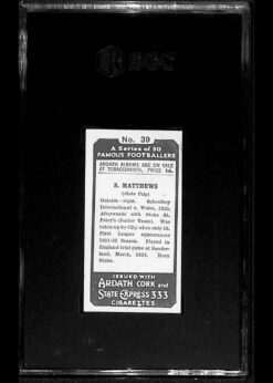1934 Ardath Famous Footballers #39 SGC 45 back Rookie card Stanley Matthews