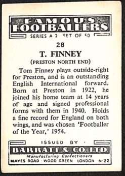 Barratt and Co Footballers Series A2 #28 Tom Finney back