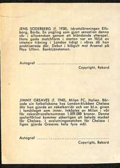 Swedish Rekord Magasinet Sportsmen Pairs Jimmy Greaves Jens Soderberg back