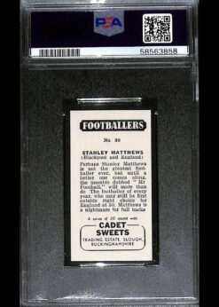 1957 Cadet Sweets Footballers #30 Stanley Matthews PSA 8