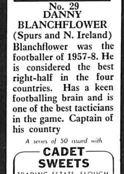 Cadet Sweets Footballers #29 Danny Blanchflower back