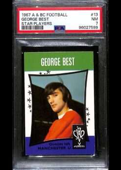 1967 A&BC Football Card 13 George Best PSA 7