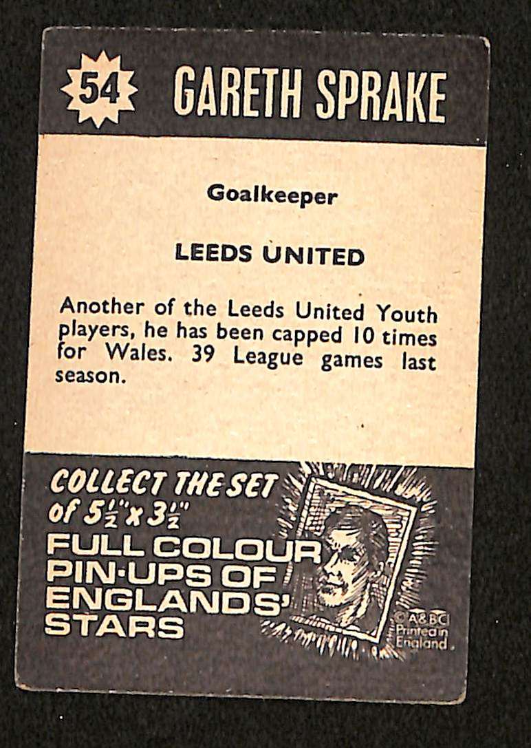A&BC Footballers Star Players 54 Gareth Sprake Leeds United back