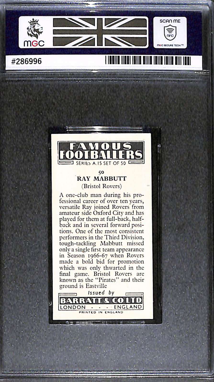 #50 Ray Mabbutt MGC 8 back