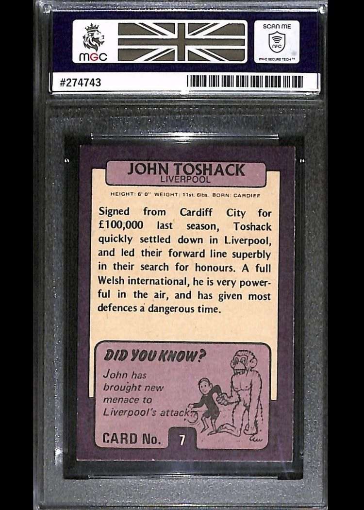 John Toshack Liverpool Rookie back
