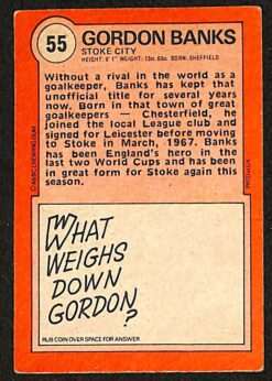A&BC Footballers Red Back #55 Gordon Banks back