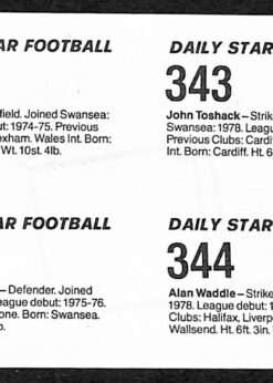 Daily Star Football Giles Stevenson Toshack Waddle back