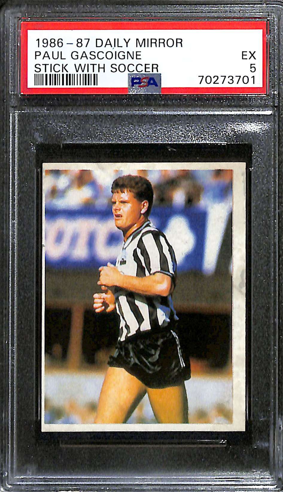 1986-87 Daily Mirror Sticker Paul Gascoigne PSA 5