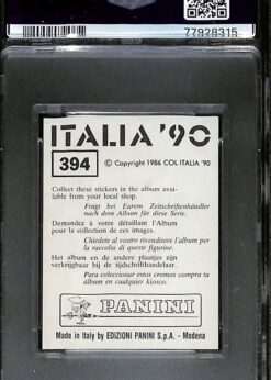 Panini FIFA World Cup #394 Paul Gascoigne PSA 8 back