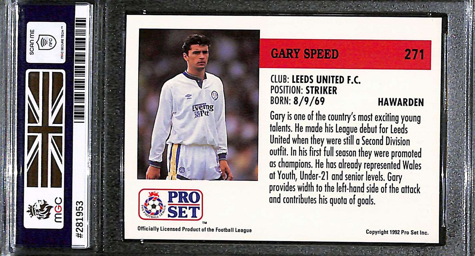 Pro Set #271 Gary Speed MGC 10 back