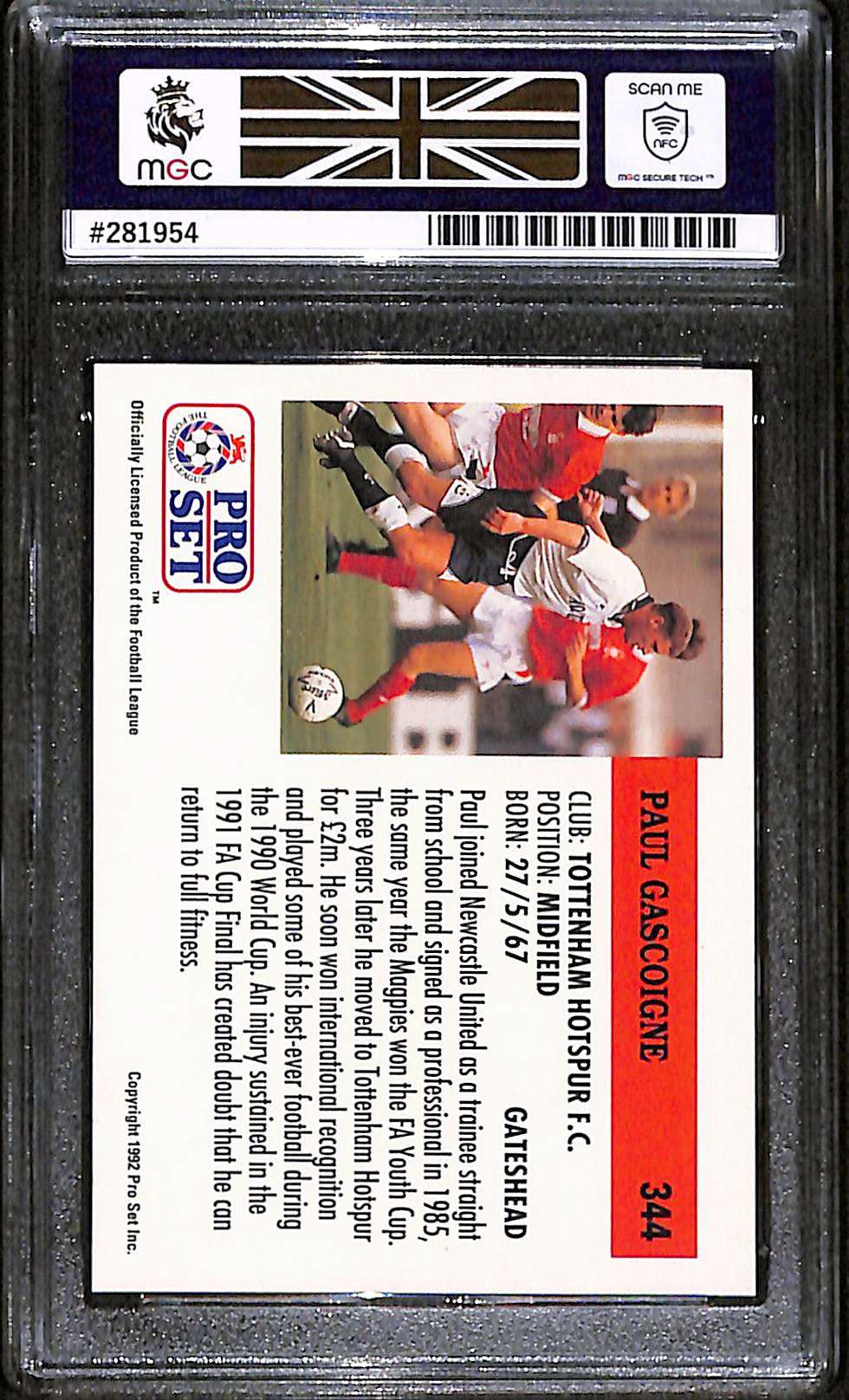 #344 Paul Gascoigne MGC 10 back