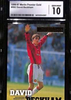 1996-97 Merlin Premier Gold Card 92 David Beckham Rookie CGC 10