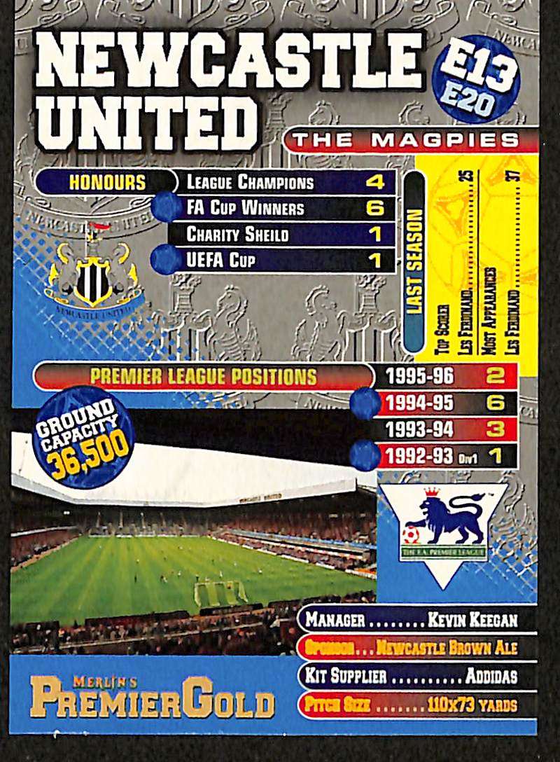 Merlin Premier Gold E13 Newcastle Badge back