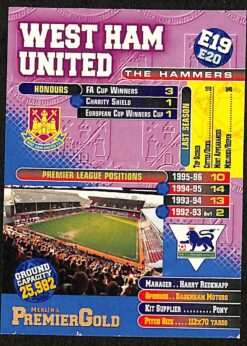 Merlin Premier Gold E19 West Ham Badge back