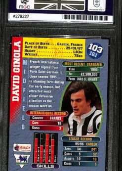 Merlin Premier Gold #103 David Ginola MGC 8 back