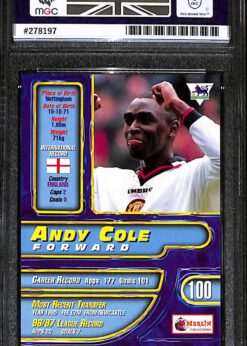 Merlin Premier Gold #100 Andy Cole MGC 9 back