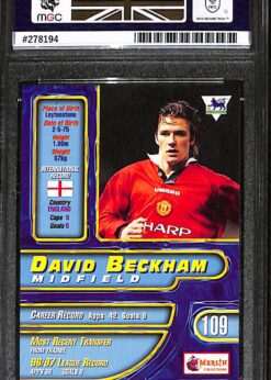 Merlin Premier Gold #109 David Beckham MGC 10 278194 back