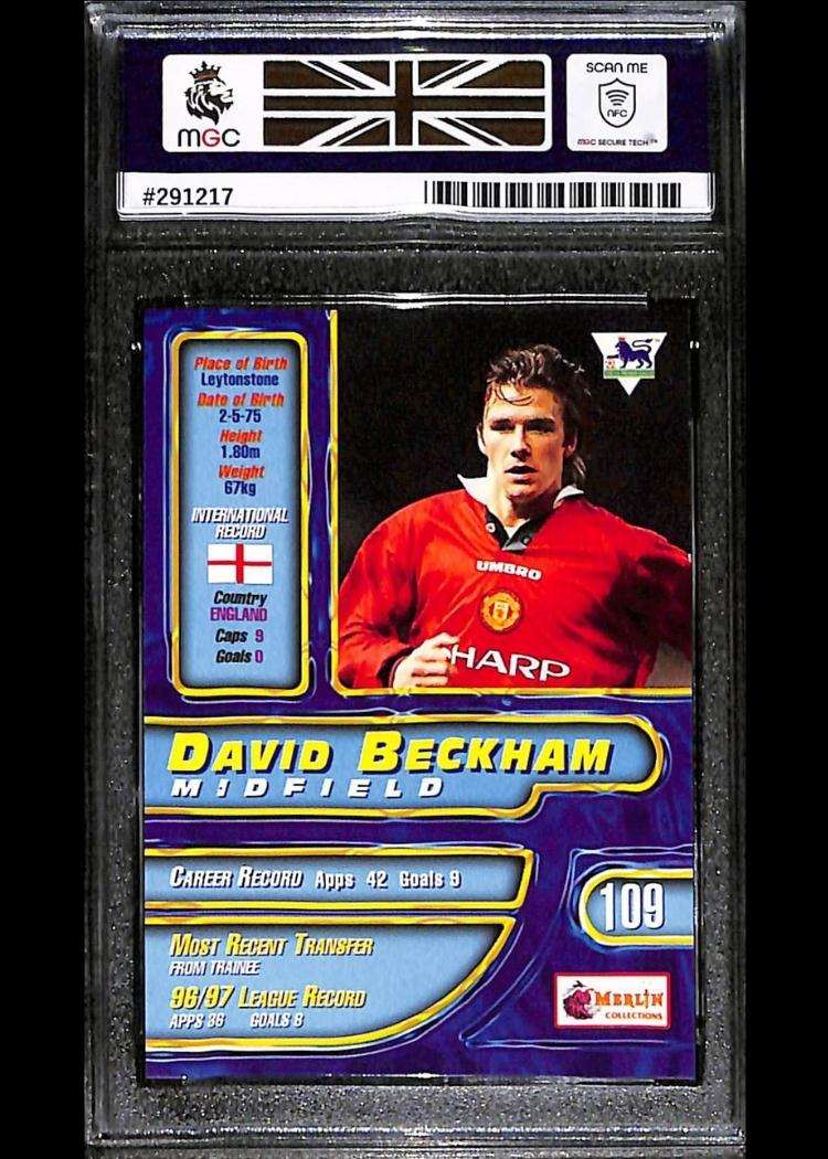 David Beckham 2nd year rookie card back