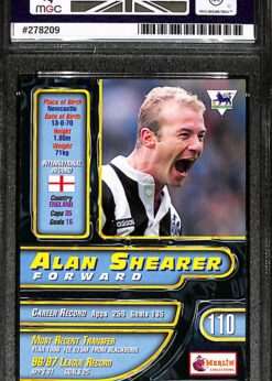 Merlin Premier Gold #110 Alan Shearer MGC 9 back