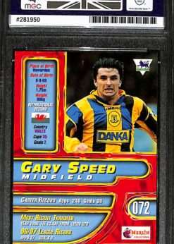 Merlin Premier Gold #72 Gary Speed MGC 9 back
