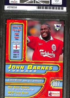 Merlin Premier Gold #97 John Barnes MGC 9 back