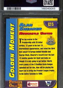 Merlin Premier Gold Golden Moments #G2 Alan Shearer PSA 8 case hit back