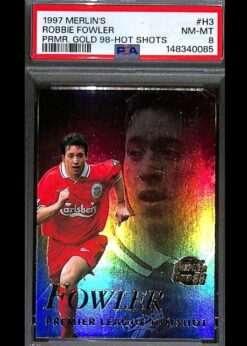 Merlin Premier Gold Hotshot #H3 Robbie Fowler PSA 8 case hit