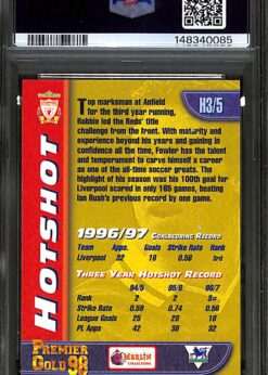 Merlin Premier Gold Hotshot #H3 Robbie Fowler PSA 8 case hit back