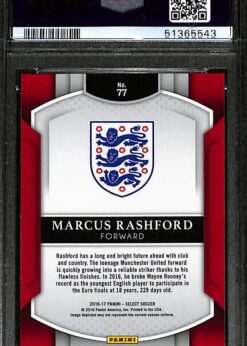 Panini Select Soccer #77 Marcus Rashford PSA 10 back