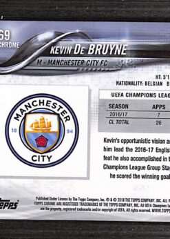 Topps Chrome UEFA #69 Kevin De Bruyne PSA 9 back