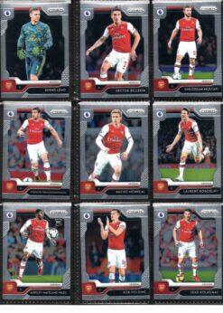 2019‑20 Panini Prizm Premier League Arsenal team set card fronts page 1 with player images
