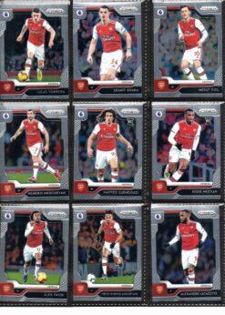2019‑20 Panini Prizm Premier League Arsenal team set card fronts page 2 with player images