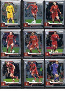 2019‑20 Panini Prizm Premier League Liverpool team set card fronts page 1 with player images