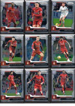 2019‑20 Panini Prizm Premier League Liverpool team set card fronts page 2 with player images