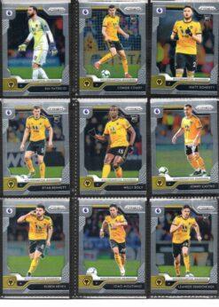 2019‑20 Panini Prizm Premier League Wolverhampton Wanderers team set card fronts page 1 with player images