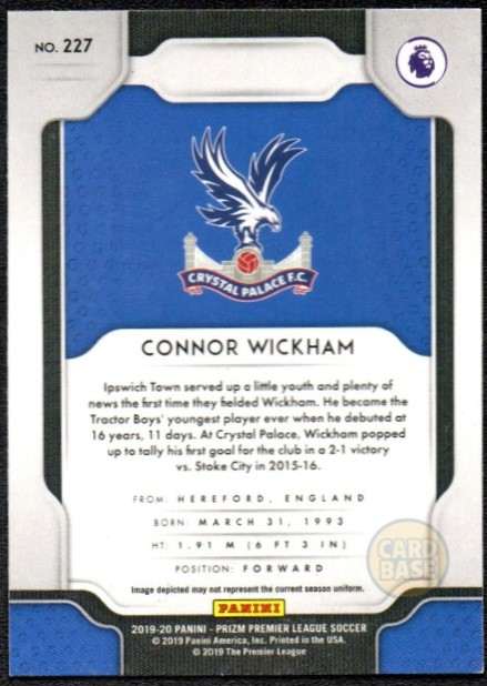 Connor Wickham #227 - Crystal Palace Panini Prizm Base Card 2019-20 - Image 2