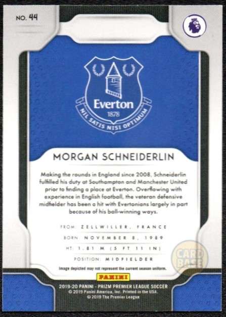 Morgan Schneiderlin #44 - Everton Panini Prizm Base Card 2019-20 - Image 2