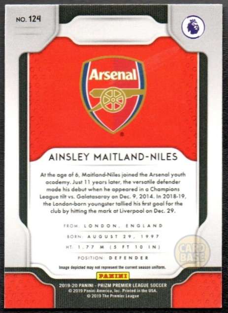 Ainsley Maitland-Niles #124 - Arsenal Panini Prizm Base Card 2019-20 - Image 2
