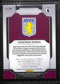 2019‑20 Panini Prizm Premier League Aston Villa team set card backs page 2 with badge and stats