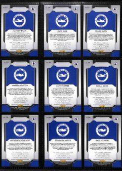 2019‑20 Panini Prizm Premier League Brighton & Hove Albion team set card backs page 1 with badge and stats