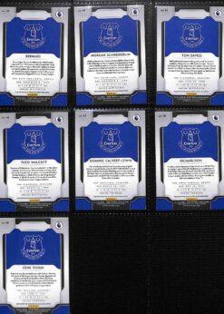 2019‑20 Panini Prizm Premier League Everton team set card backs page 2 with badge and stats