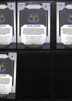 2019-20 Panini Prizm Premier League Newcastle United team set card backs page 2 with badge and stats