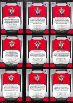 2019-20 Panini Prizm Premier League Southampton team set card backs page 1 with badge and stats