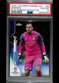 Topps Chrome UCL Blue Bubbles #89 Ederson PSA 10