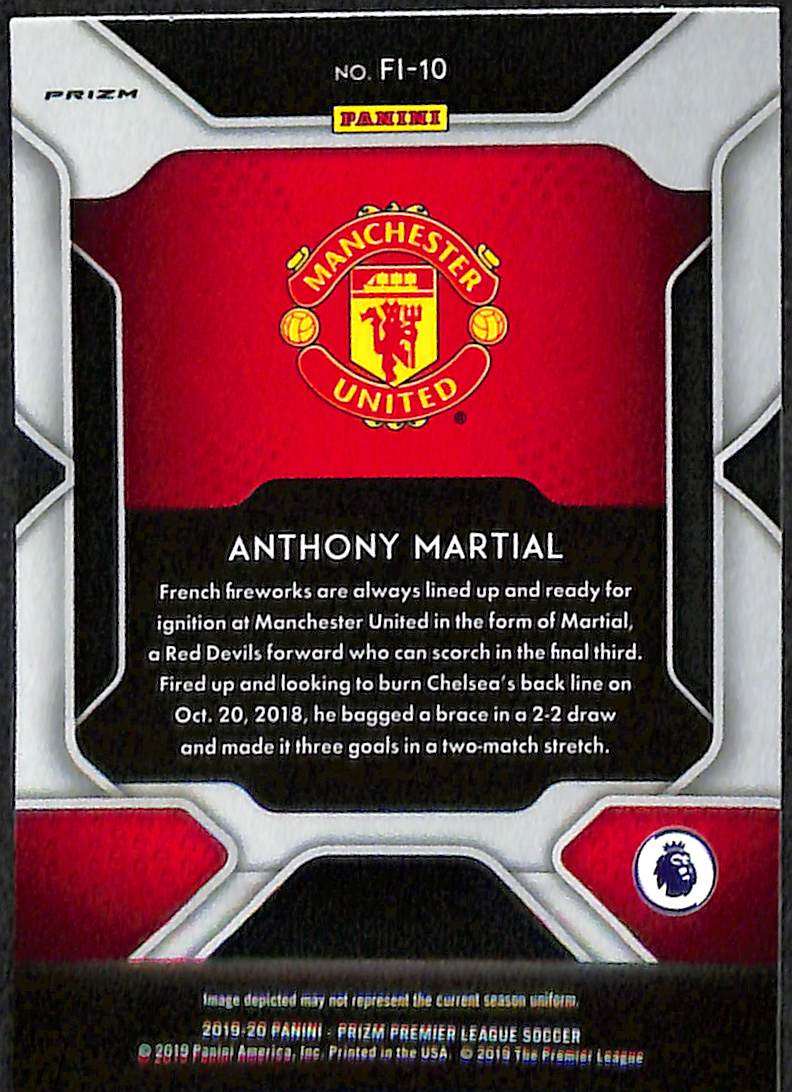 2019-2020 Panini Prizm Silver Fireworks #FI-10 Anthony Martial - Image 2