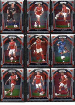 2020‑21 Panini Prizm Premier League Arsenal team set card fronts page 1 with player images