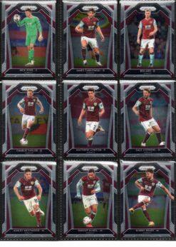 2020‑21 Panini Prizm Premier League Burnley team set card fronts page 1 with player images