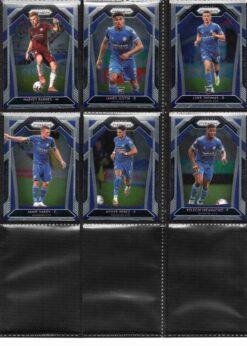 2020‑21 Panini Prizm Premier League Leicester City team set card fronts page 2 with player images