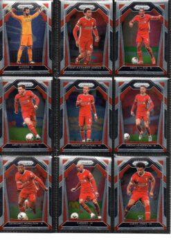 2020‑21 Panini Prizm Premier League Liverpool team set card fronts page 1 with player images
